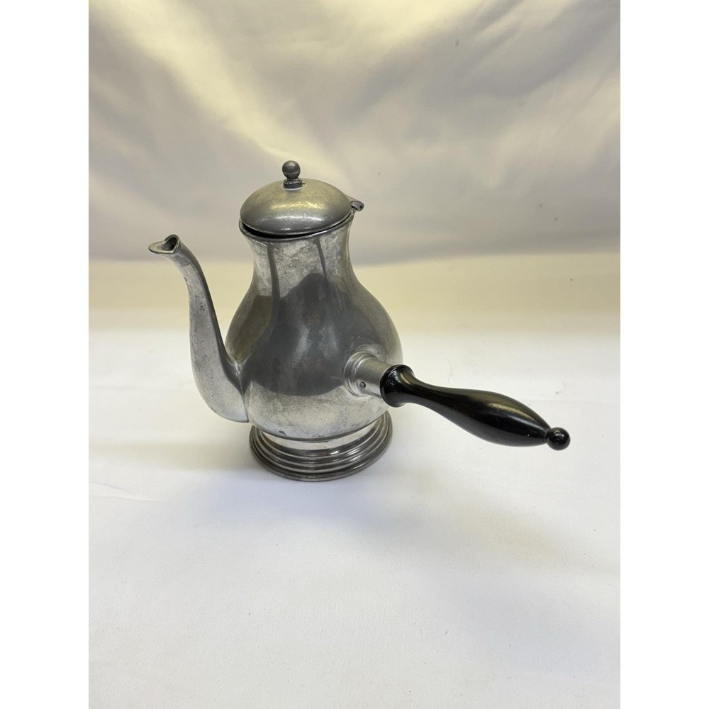 Queen Art Side Handle Teapot 375-Brooklyn NY- Handmade Pewter-USA Made VTG